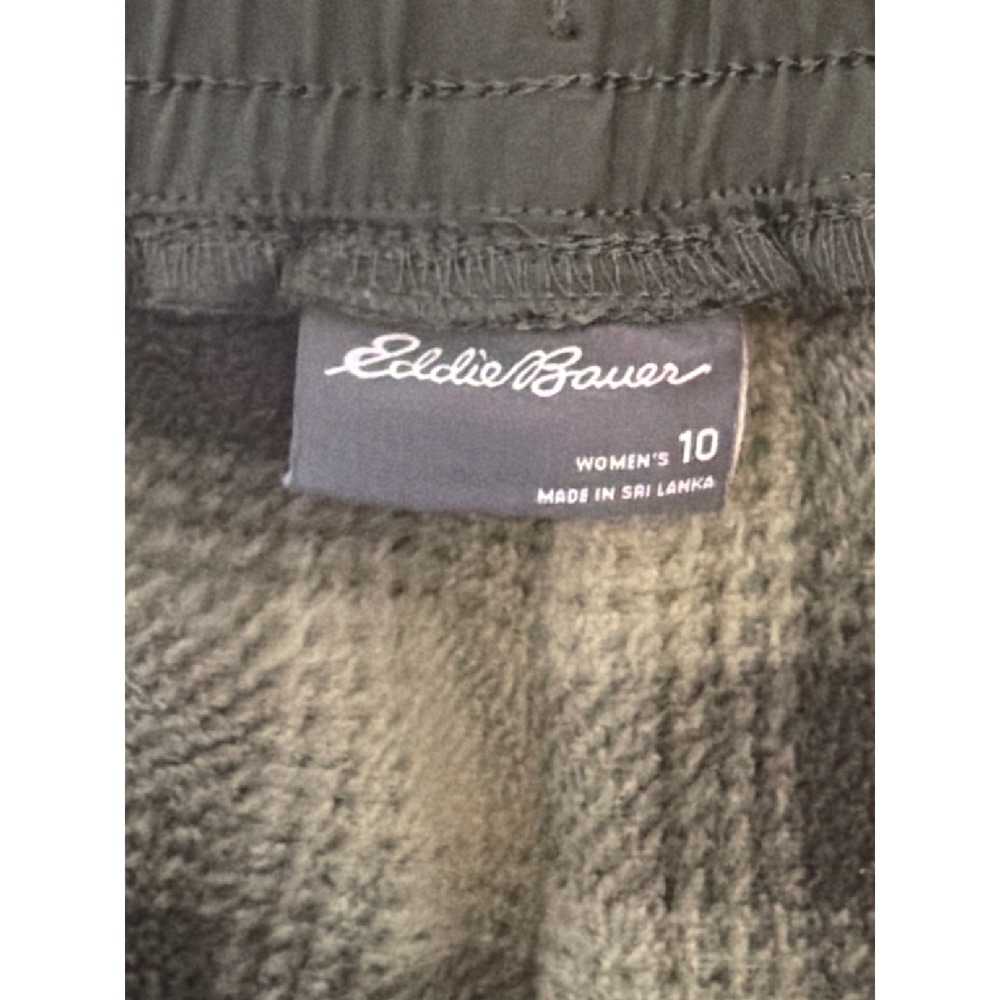 Eddie Bauer Rainier Fleece Lined Pants Womens 10 Olive Cargo Joggers Hiking - Picture 8 of 11